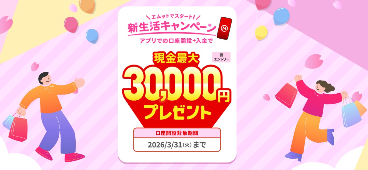 三菱UFJ銀行 口座開設キャンペーン 最大30,000円プレゼント